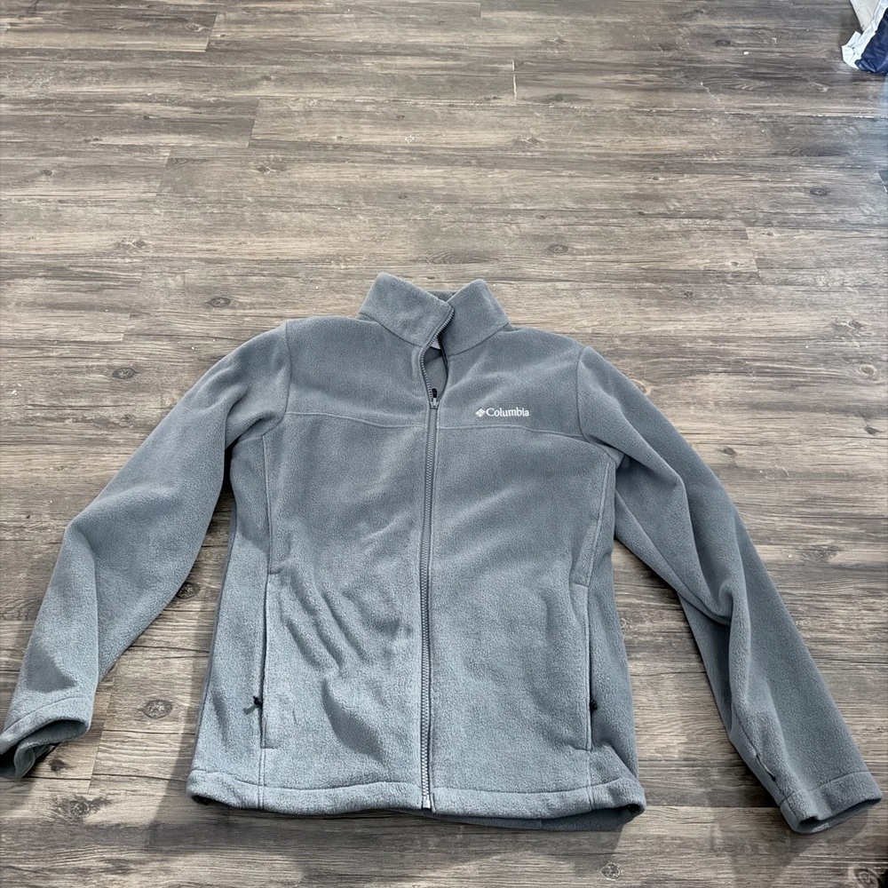 Columbia Light Gray Full-Zip Fleece Jacket